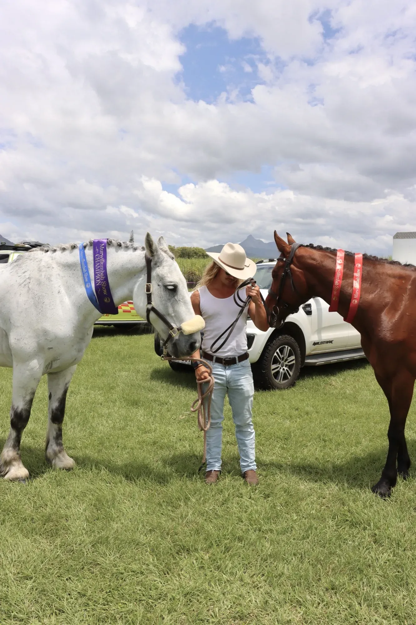 Chanelle with horses at a competition